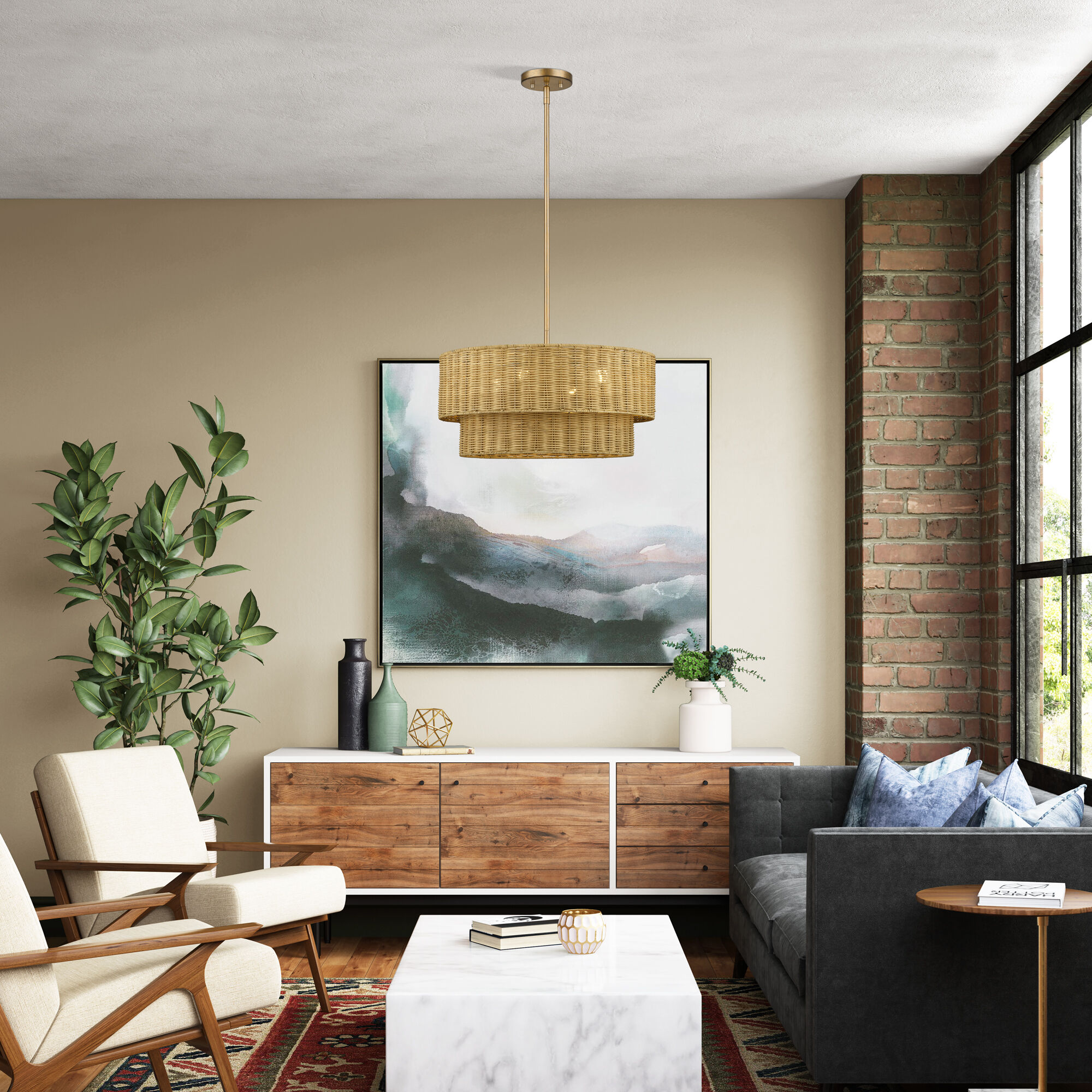 Weavington 4 Light 21 inch Antique Gold Leaf Pendant Chandelier Ceiling Light