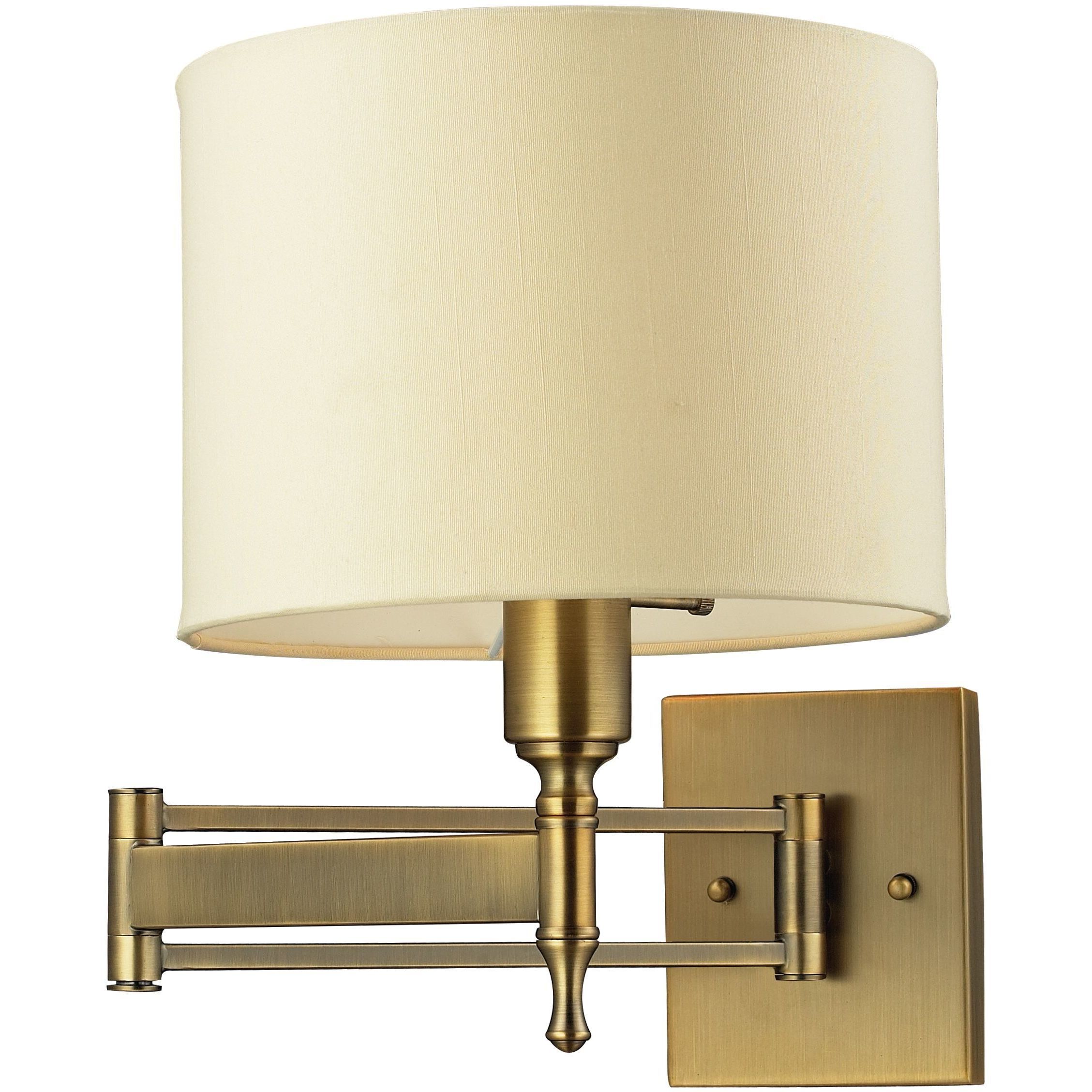 Pembroke 26 inch 60 watt Antique Brass Swingarm Sconce Wall Light