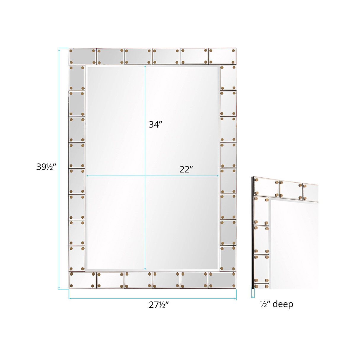 Remington 39 X 27 inch Mirrored Wall Mirror