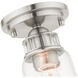 Lawrenceville 1 Light 5 inch Brushed Nickel Flush Mount Ceiling Light