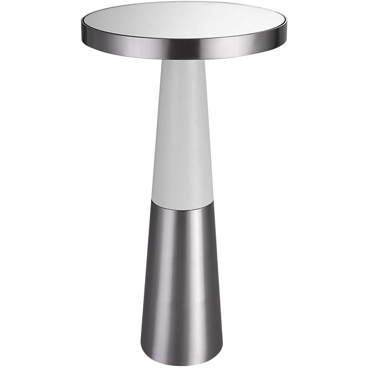 Fortier 22 X 12 inch White and Brushed Nickel Accent Table