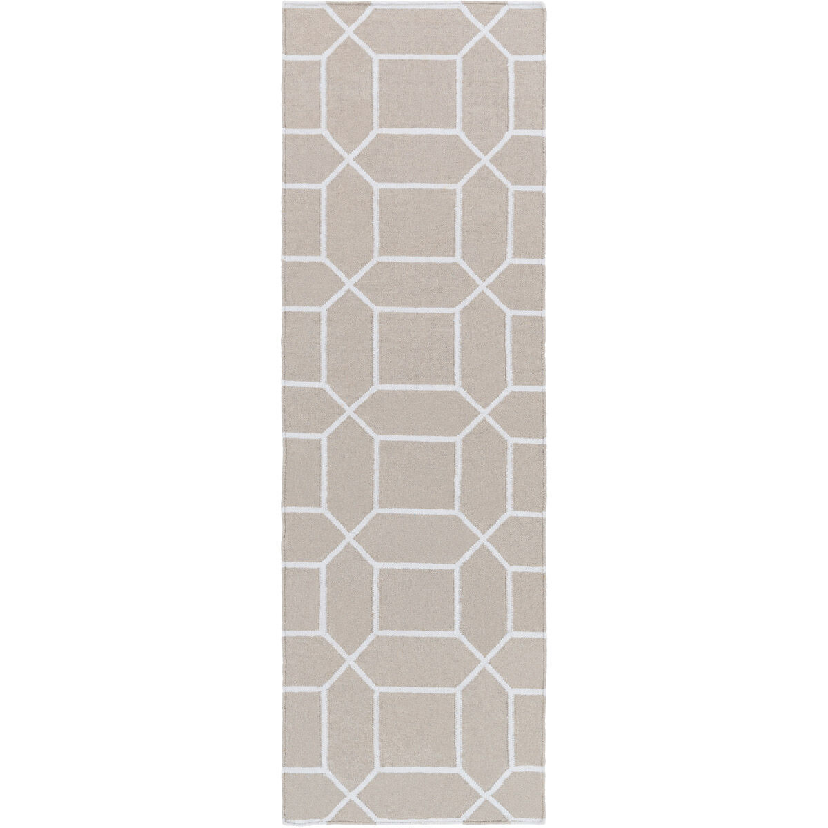 Lagoon 66 X 42 inch Ivory/White Indoor Area Rug, PET Yarn