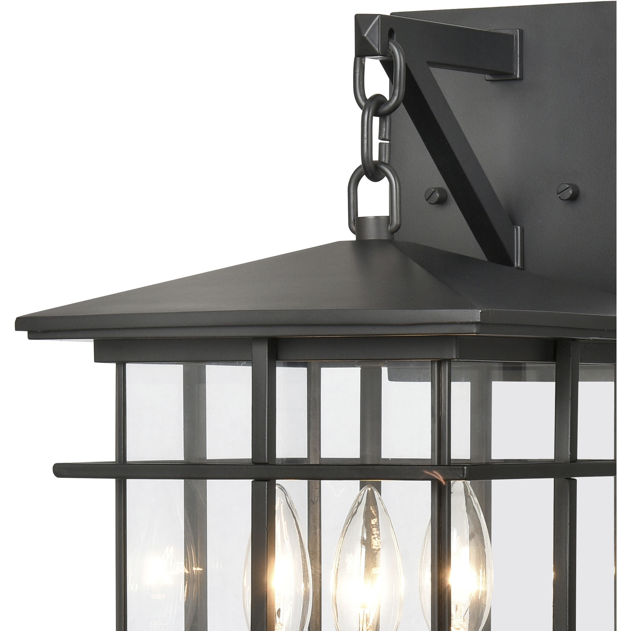Oak Park 3 Light 17 inch Matte Black Outdoor Wall Sconce