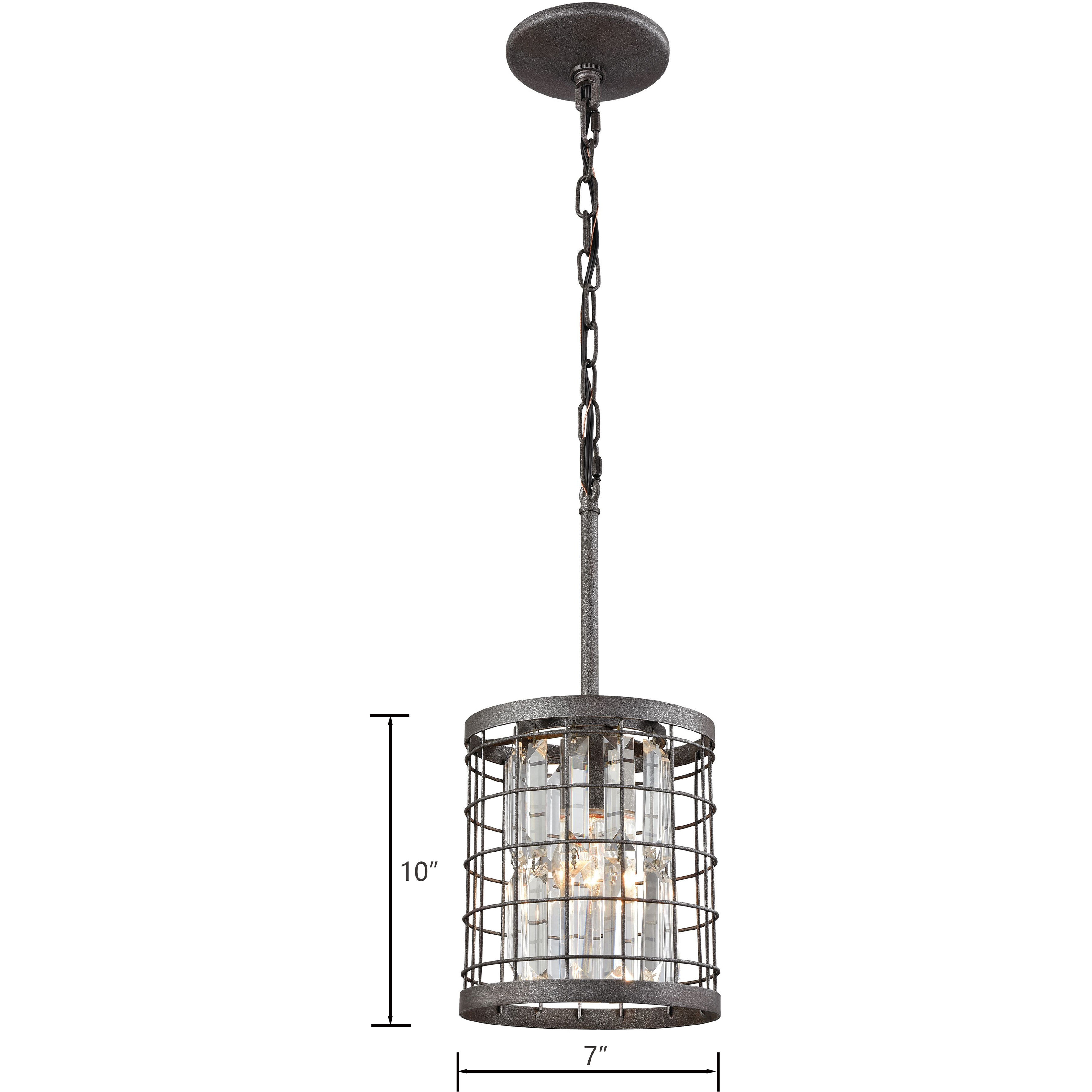 Nadina 1 Light 7 inch Silverdust Iron Mini Pendant Ceiling Light