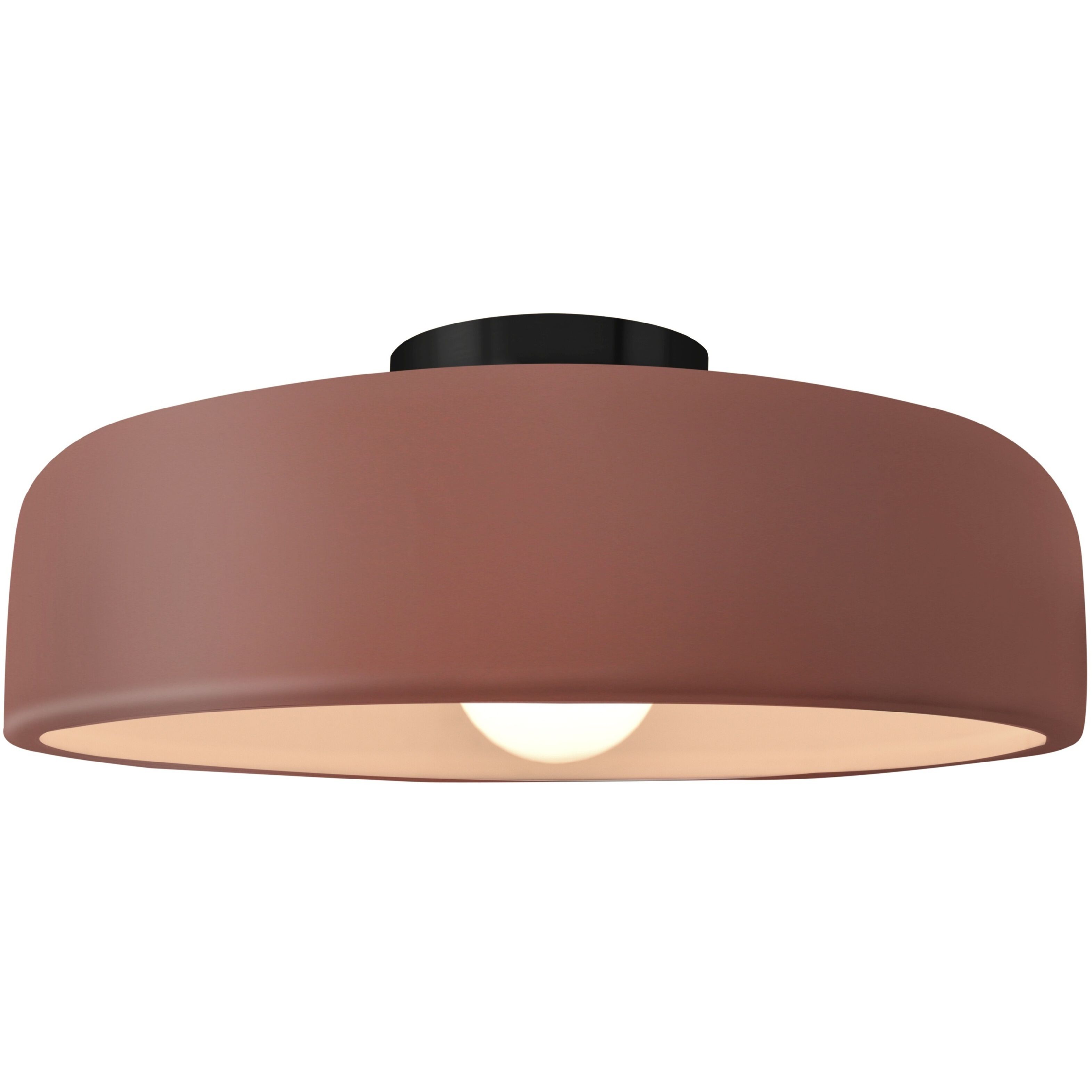 Radiance Collection - Spire 1 Light 16 inch Canyon Clay and Matte Black Semi-Flush Ceiling Light in Replaceable Bulb, 16W x 6.5H, Form+Finish+Function