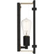 Hayward 1 Light 6 inch Black with Warm Brass Accents Wall Sconce Wall Light