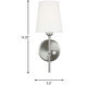 TOB by Thomas O'Brien Baker 1 Light 5.5 inch Brushed Nickel Wall Bath Fixture Wall Light
