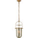 Chapman & Myers Lorford 3 Light 10 inch Gilded Iron Lantern Pendant Ceiling Light in Mercury Glass