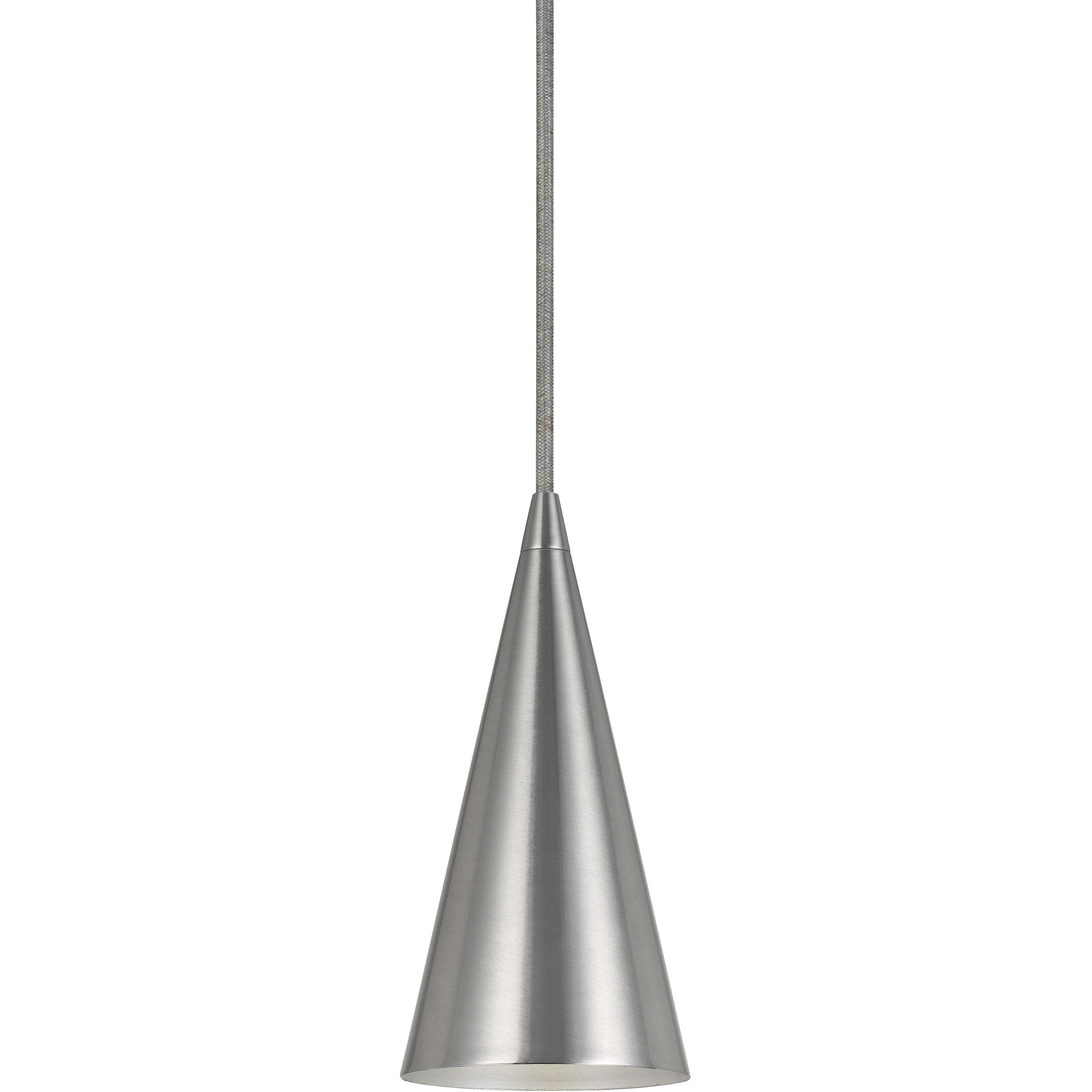 Signature 1 Light 4 inch Brushed Steel Pendant Set Ceiling Light