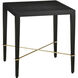 Verona 24 X 22 inch Black Lacquered Linen and Champagne End Table