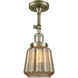 Franklin Restoration Chatham 1 Light 6 inch Antique Brass Sconce Wall Light in Incandescent, Mercury Glass, Franklin Restoration