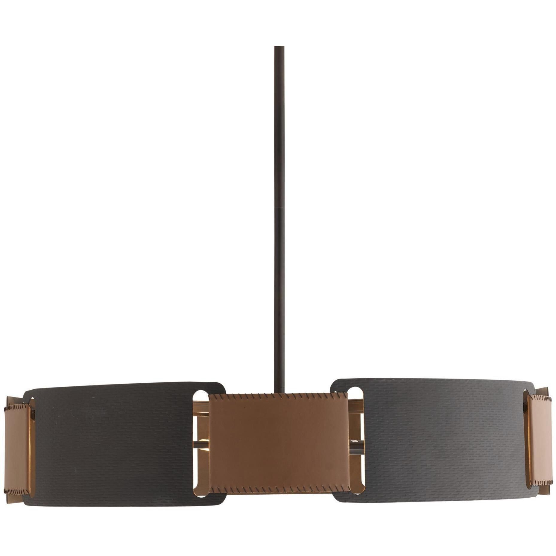 Ivan 5 Light 36.5 inch Brown and Blackened Iron Chandelier Ceiling Light