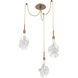 Blossom LED 14.6 inch Novel Brass Swag Multi-Pendant Ceiling Light in 2700K LED