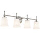 Fusion Collection - Tulsi Family 4 Light 32.5 inch Brushed Nickel and Opal Bath Bar Wall Light, EVOLV