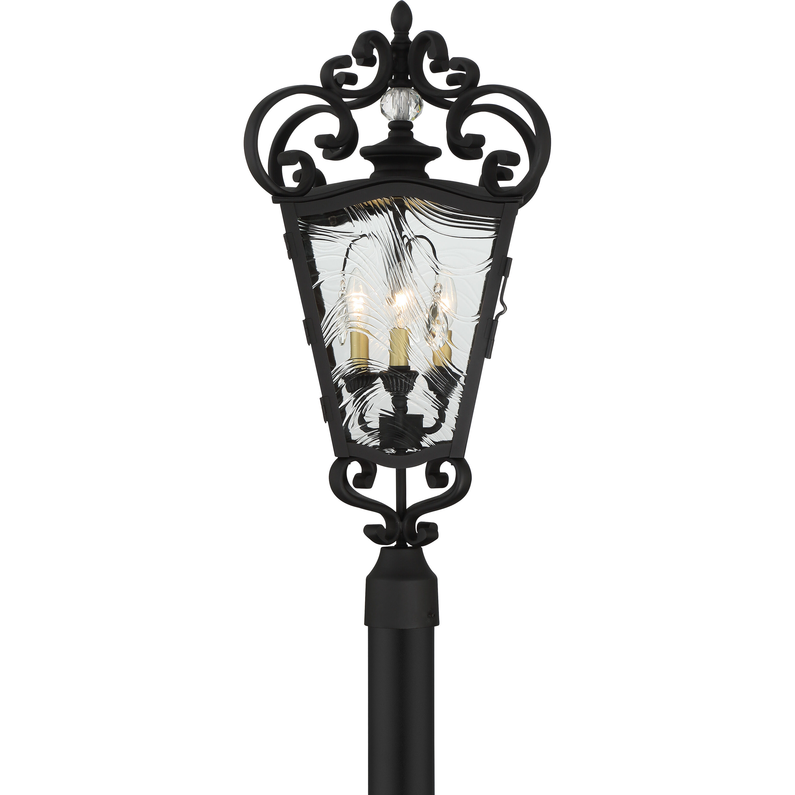 Great Outdoors Brixton Ivey 3 Light 28.25 inch Coal / Honey Gold Highlight Outdoor Post, The Great Outdoors