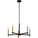 Damen LED 25 inch Matte Black and Natural Brass Chandelier Ceiling Light