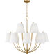 C&M by Chapman & Myers Marina 12 Light 40 inch Burnished Brass Chandelier Ceiling Light