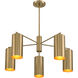 Lio 5 Light 28 inch Noble Brass Chandelier Ceiling Light