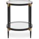 Chadid 23.75 X 21.75 inch Black and Gold with Glass Side Table