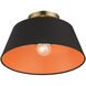 Palma 1 Light 13 inch Antique Brass Semi-Flush Mount Ceiling Light