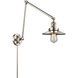 Railroad 30 inch 3.50 watt Polished Nickel Swing Arm Wall Light, Franklin Restoration