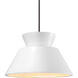 Radiance Collection - Trapezoid LED 14 inch Gloss White Pendant Ceiling Light, Form+Finish+Function
