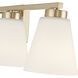 Strayhan 4 Light 31 inch Modern Gold Bathroom Vanity Light Wall Light