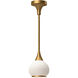 Alora Mood Hazel Pendant Ceiling Light in Aged Gold, Matte Opal Glass