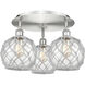 Ballston Farmhouse Rope 3 Light 19.75 inch Satin Nickel Flush Mount Ceiling Light in Clear Glass with White Rope