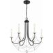 Delilah 6 Light 24 inch Matte Black Chandelier Ceiling Light