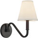 Alora Mood Sloan 1 Light 6 inch Matte Black and White Linen Wall Sconce Wall Light