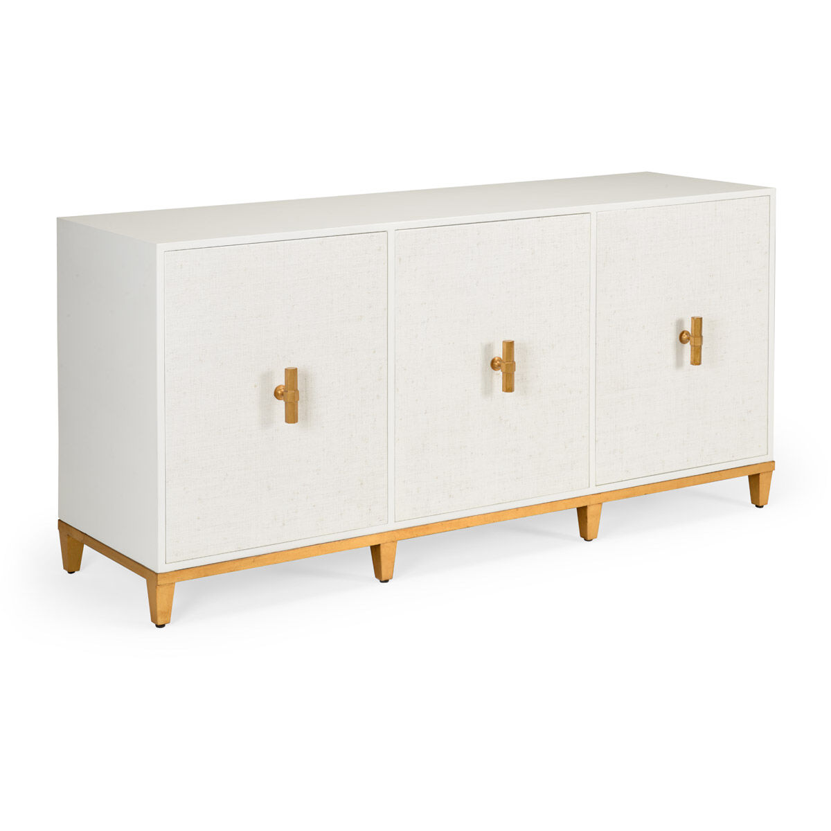 Claire Bell White/Gold Leaf Console Cabinet