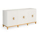 Claire Bell White/Gold Leaf Console Cabinet