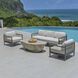 Borneo Weathered Dark Gray and Charcoal Gray Rope and Oyster White Outdoor Sofa