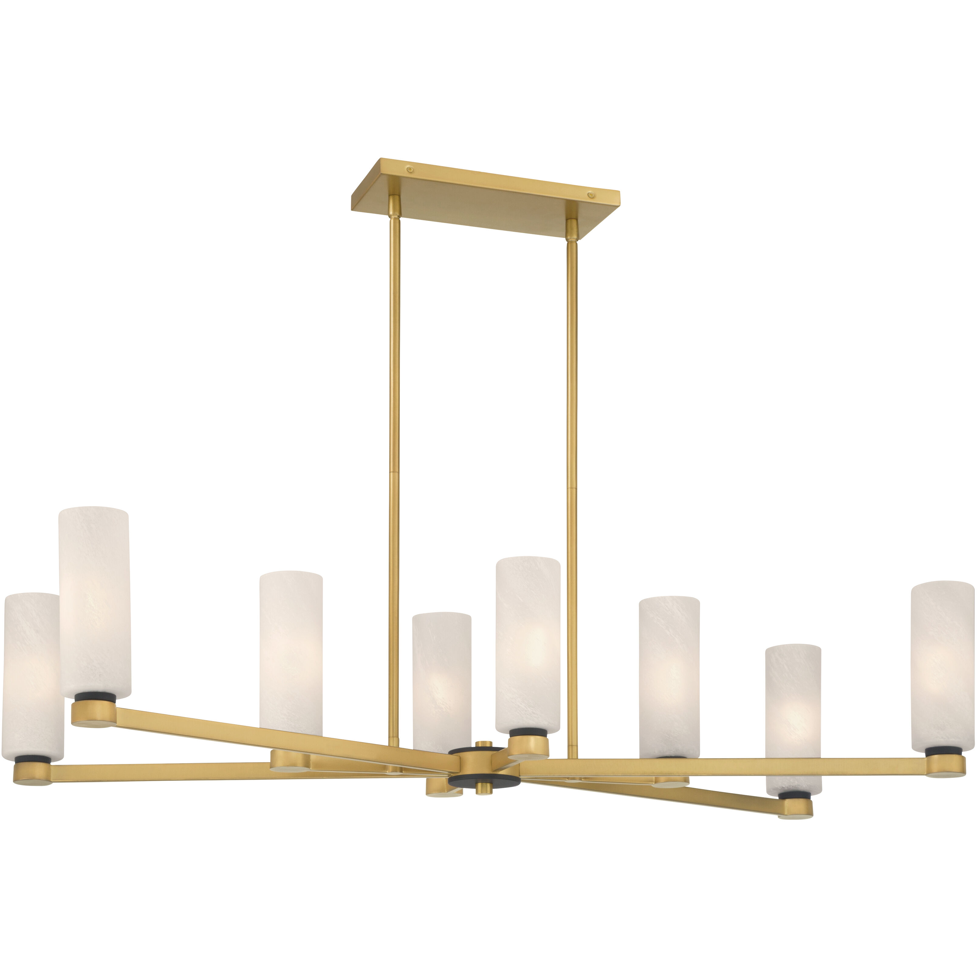 Wexmere 8 Light 40.25 inch Legacy Brass and Dark Matte Black Linear Chandelier Ceiling Light