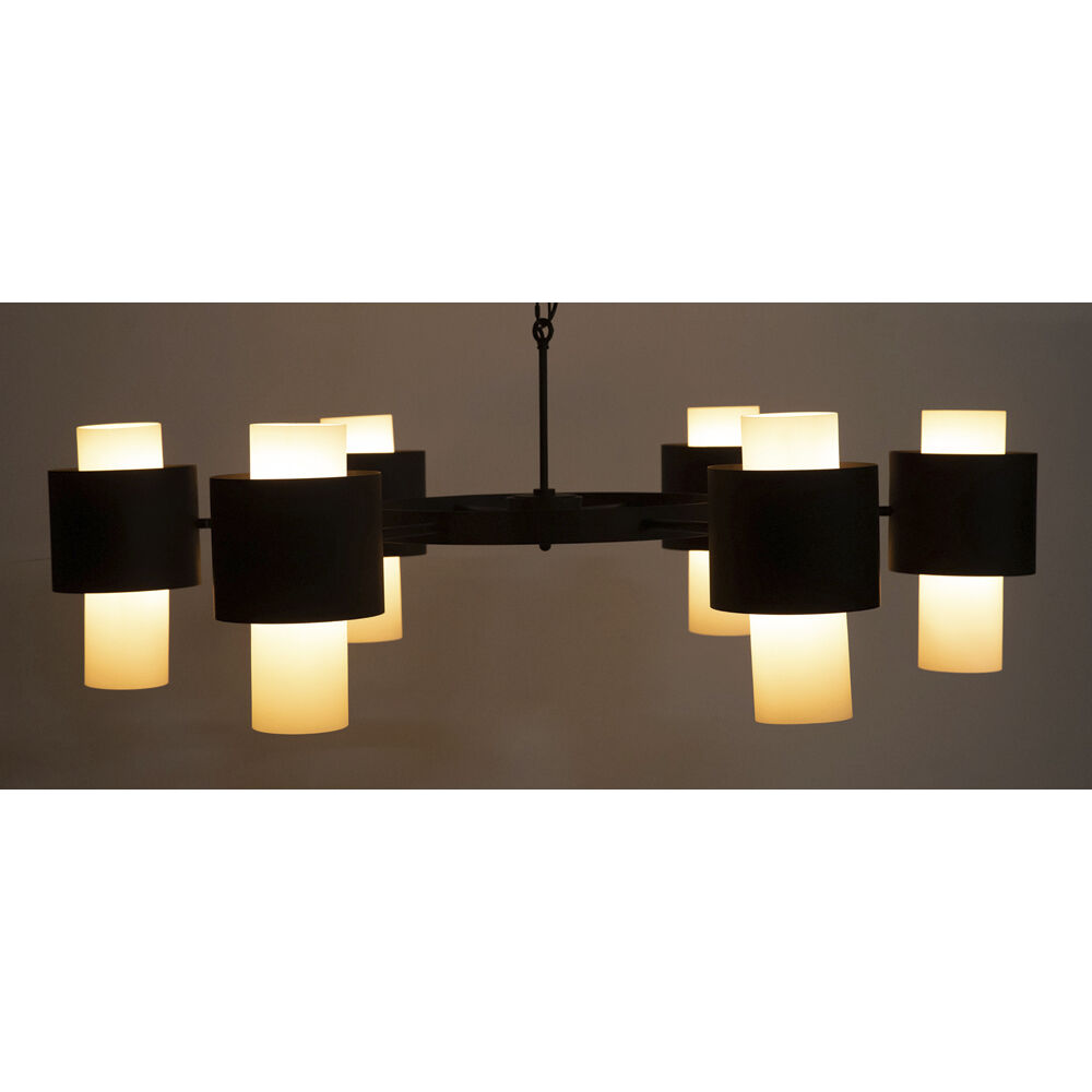 Socrates 12 Light 62 inch Matte Black Chandelier Ceiling Light