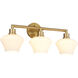 Cassini 3 Light 24.25 inch Aged Brass Vanity Light Wall Light