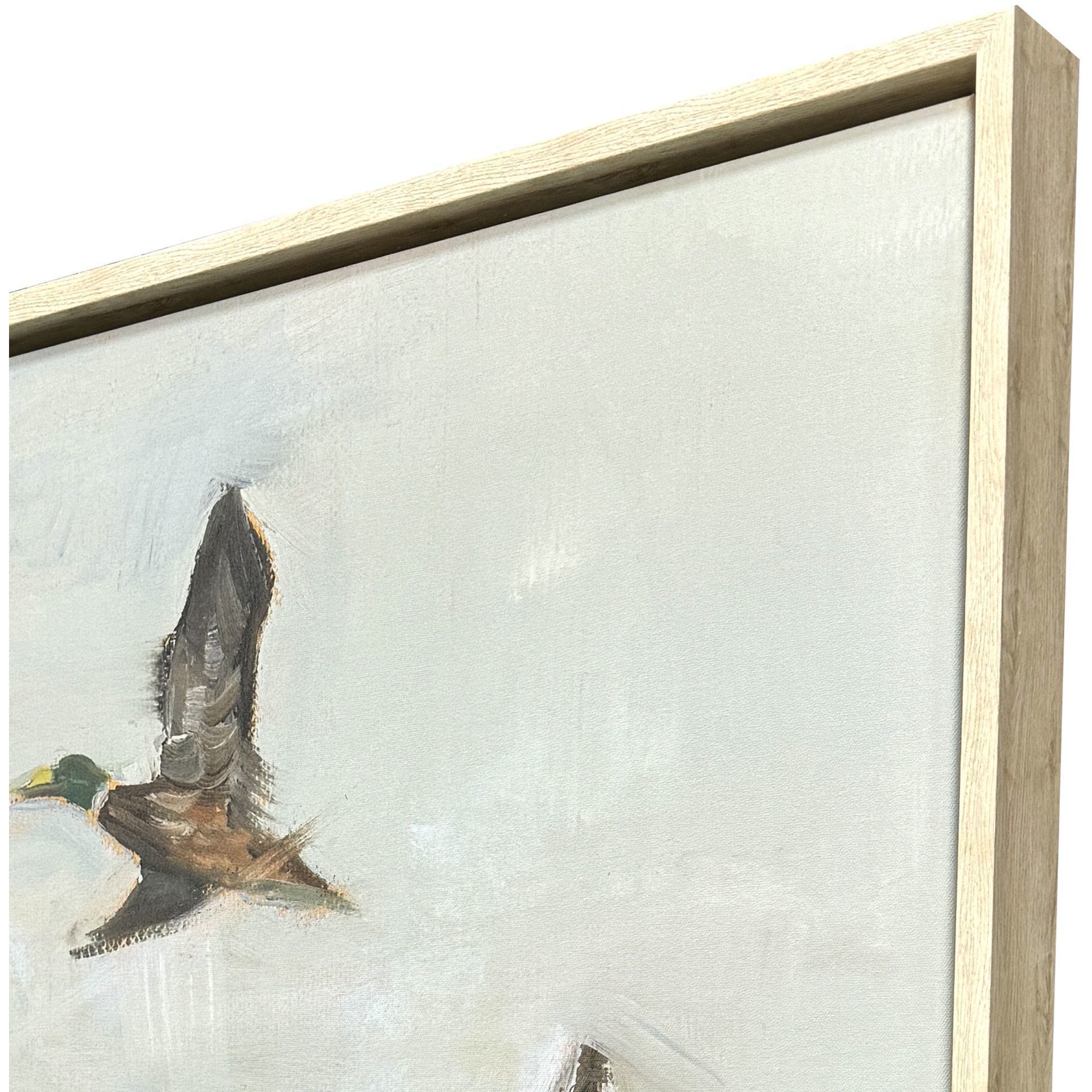 Mallard Migration Blue and Green and Gray Canvas