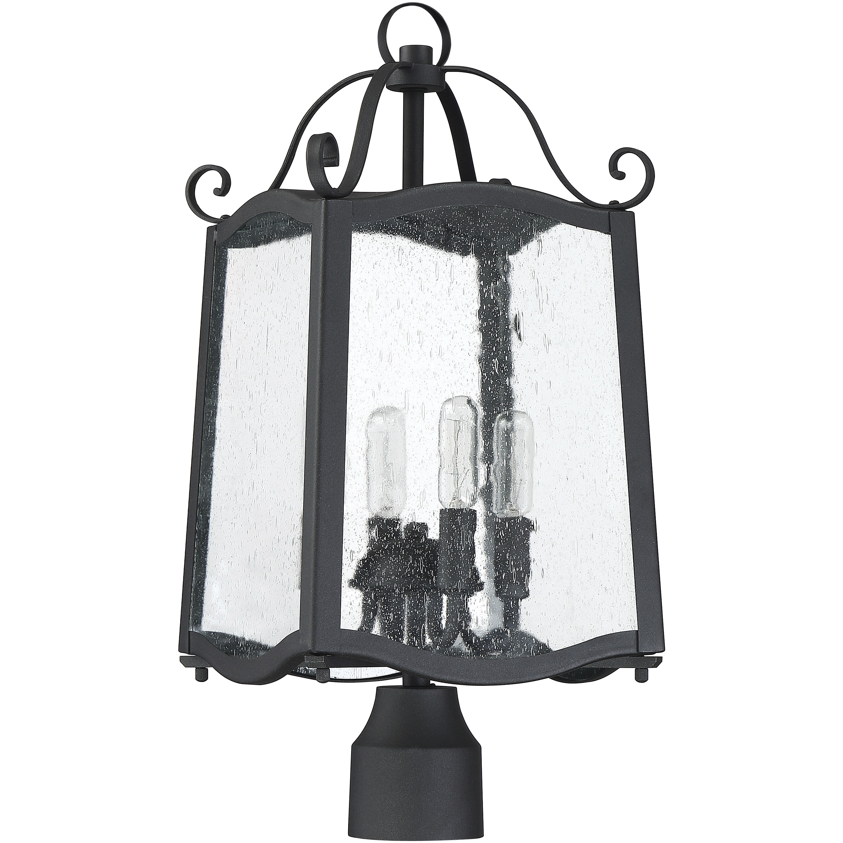 Glenwood 4 Light 21.75 inch Black Outdoor Post Lantern
