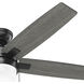 Anisten 52 inch Matte Black with Matte Black/Dark Gray Oak Blades Ceiling Fan