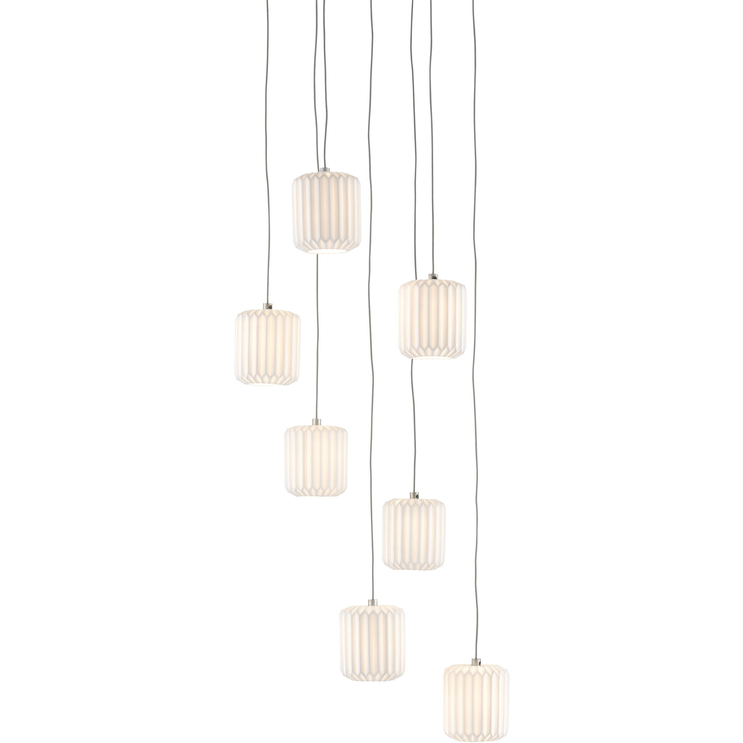 Dove 7 Light 13 inch Painted Silver/White Multi-Drop Pendant Ceiling Light