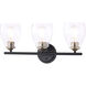 Winsley 3 Light 22 inch Coal And Stained Brass Bath Light Wall Light