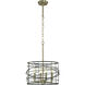 Boca 4 Light 14 inch Brushed Brass and Matte Black Mini Chandelier Ceiling Light