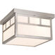 Mission 2 Light 12 inch Stainless Steel Outdoor Ceiling