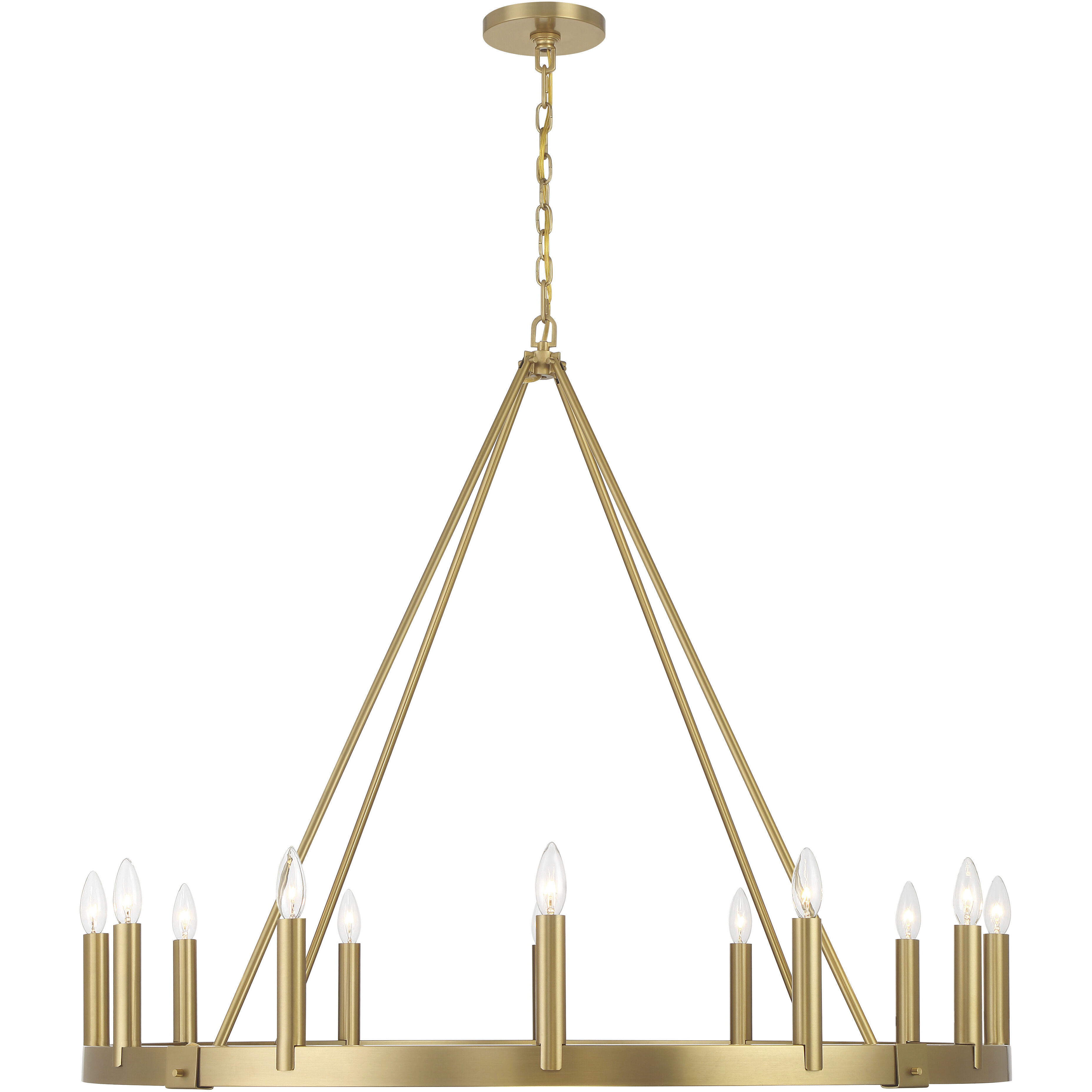 Dutton 12 Light 42.5 inch Signature Brass Chandelier Ceiling Light