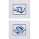 Blue Ocean Fish Blue and Teal and Turquoise Framed Art, Propac