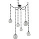 Gem LED 17 inch Matte Black Swag Multi-Pendant Ceiling Light in 3000K LED, Smoke, Rectangular Chain