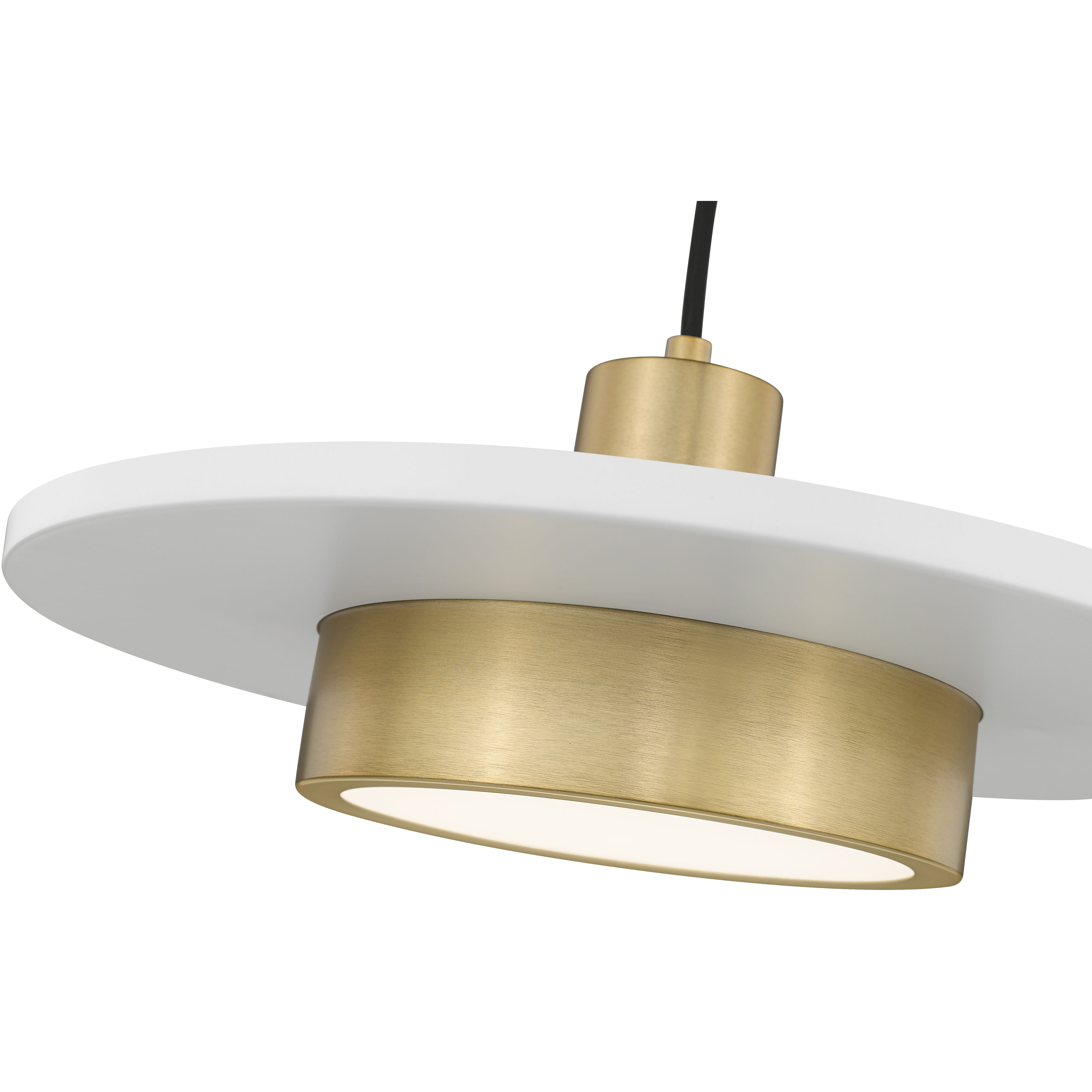 Ludo LED 16 inch Matte White and Modern Gold Pendant Ceiling Light