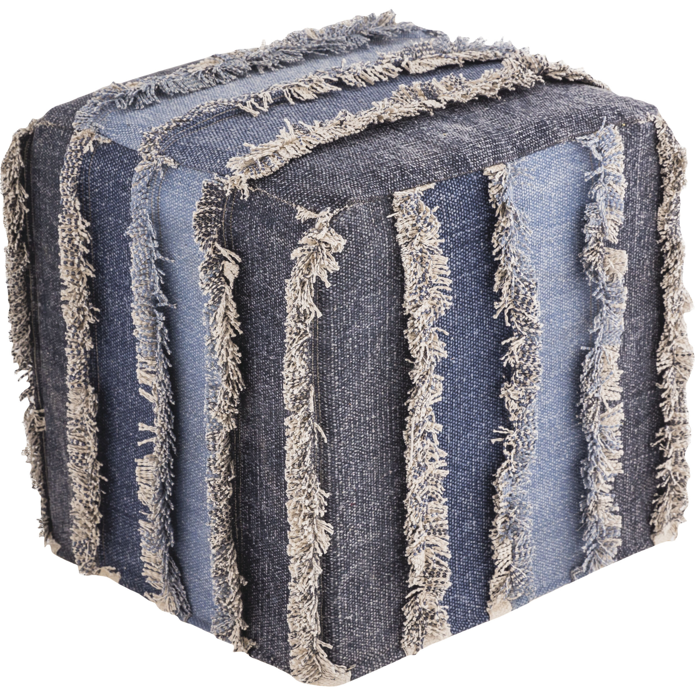 Mossley 15.75 inch Blue Pouf