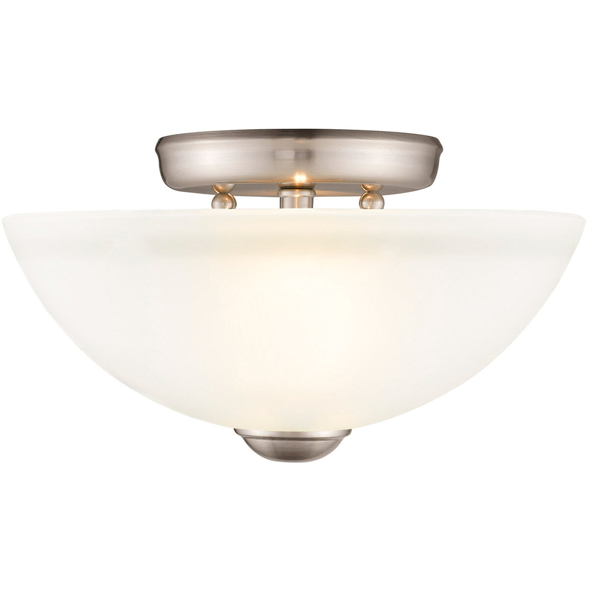 Somerset 2 Light 11 inch Brushed Nickel Semi-Flush Mount Ceiling Light